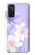 W2361 Purple White Flowers Hard Case and Leather Flip Case For Samsung Galaxy M52 5G