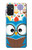 W2521 Cute Nerd Owl Cartoon Hard Case and Leather Flip Case For Samsung Galaxy M52 5G