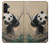 W2210 Panda Fluffy Art Painting Hard Case and Leather Flip Case For Samsung Galaxy A13 5G