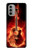 W0415 Fire Guitar Burn Hard Case and Leather Flip Case For Motorola Moto G51 5G