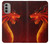 W0526 Red Dragon Hard Case and Leather Flip Case For Motorola Moto G51 5G