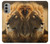 W1046 Lion King of Forest Hard Case and Leather Flip Case For Motorola Moto G51 5G