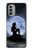 W2668 Mermaid Silhouette Moon Night Hard Case and Leather Flip Case For Motorola Moto G51 5G