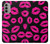 W2933 Pink Lips Kisses on Black Hard Case and Leather Flip Case For Motorola Moto G51 5G