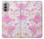 W3036 Pink Sweet Flower Flora Hard Case and Leather Flip Case For Motorola Moto G51 5G