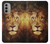 W3182 Lion Hard Case and Leather Flip Case For Motorola Moto G51 5G