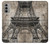 W3416 Eiffel Tower Blueprint Hard Case and Leather Flip Case For Motorola Moto G51 5G