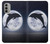 W3510 Dolphin Moon Night Hard Case and Leather Flip Case For Motorola Moto G51 5G