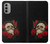 W3753 Dark Gothic Goth Skull Roses Hard Case and Leather Flip Case For Motorola Moto G51 5G