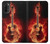 W0415 Fire Guitar Burn Hard Case and Leather Flip Case For Motorola Moto G71 5G