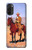 W0772 Cowboy Western Hard Case and Leather Flip Case For Motorola Moto G71 5G