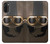 W2645 Vintage Brown Goggles Motorcycle Helmet Hard Case and Leather Flip Case For Motorola Moto G71 5G