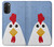 W3254 Chicken Cartoon Hard Case and Leather Flip Case For Motorola Moto G71 5G