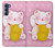 W3025 Pink Maneki Neko Lucky Cat Hard Case and Leather Flip Case For Motorola Edge S30