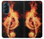 W0493 Music Note Burn Hard Case and Leather Flip Case For Motorola Edge X30