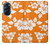 W2245 Hawaiian Hibiscus Orange Pattern Hard Case and Leather Flip Case For Motorola Edge X30