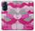 W2525 Pink Camo Camouflage Hard Case and Leather Flip Case For Motorola Edge X30