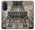 W3416 Eiffel Tower Blueprint Hard Case and Leather Flip Case For Motorola Edge X30