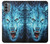 W0752 Blue Fire Grim Wolf Hard Case and Leather Flip Case For Motorola Moto G31