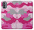 W2525 Pink Camo Camouflage Hard Case and Leather Flip Case For Motorola Moto G31