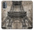 W3416 Eiffel Tower Blueprint Hard Case and Leather Flip Case For Motorola Moto G31