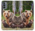 W3558 Bear Family Hard Case and Leather Flip Case For Motorola Moto G31