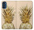 W3490 Gold Pineapple Hard Case and Leather Flip Case For Motorola Moto G41