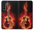 W0415 Fire Guitar Burn Hard Case and Leather Flip Case For Motorola Moto G200 5G