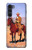 W0772 Cowboy Western Hard Case and Leather Flip Case For Motorola Moto G200 5G