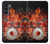 W1431 Skull Drum Fire Rock Hard Case and Leather Flip Case For Motorola Moto G200 5G