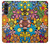 W3281 Colorful Hippie Flowers Pattern Hard Case and Leather Flip Case For Motorola Moto G200 5G