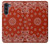 W3355 Bandana Red Pattern Hard Case and Leather Flip Case For Motorola Moto G200 5G