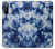 W3439 Fabric Indigo Tie Dye Hard Case and Leather Flip Case For Sony Xperia 10 III Lite