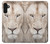 W2399 White Lion Face Hard Case and Leather Flip Case For Samsung Galaxy A13 4G