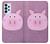 W3269 Pig Cartoon Hard Case and Leather Flip Case For Samsung Galaxy A23