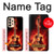 W0415 Fire Guitar Burn Hard Case and Leather Flip Case For Samsung Galaxy A33 5G