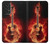 W0415 Fire Guitar Burn Hard Case and Leather Flip Case For Samsung Galaxy A53 5G