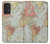 W3418 Vintage World Map Hard Case and Leather Flip Case For Samsung Galaxy A53 5G