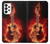 W0415 Fire Guitar Burn Hard Case and Leather Flip Case For Samsung Galaxy A73 5G