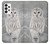 W1566 Snowy Owl White Owl Hard Case and Leather Flip Case For Samsung Galaxy A73 5G