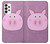 W3269 Pig Cartoon Hard Case and Leather Flip Case For Samsung Galaxy A73 5G