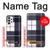 W3452 Plaid Fabric Pattern Hard Case and Leather Flip Case For Samsung Galaxy A73 5G