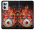 W1431 Skull Drum Fire Rock Hard Case and Leather Flip Case For OnePlus Nord CE 2 5G