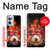 W1431 Skull Drum Fire Rock Hard Case and Leather Flip Case For OnePlus Nord CE 2 5G