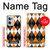 W3421 Black Orange White Argyle Plaid Hard Case and Leather Flip Case For OnePlus Nord CE 2 5G