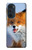 W0417 Fox Hard Case and Leather Flip Case For Motorola Edge 30 Pro