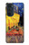 W0929 Van Gogh Cafe Terrace Hard Case and Leather Flip Case For Motorola Edge 30 Pro