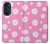 W3500 Pink Floral Pattern Hard Case and Leather Flip Case For Motorola Edge 30 Pro