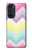 W3514 Rainbow Zigzag Hard Case and Leather Flip Case For Motorola Edge 30 Pro