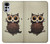 W0360 Coffee Owl Hard Case and Leather Flip Case For Motorola Moto G22